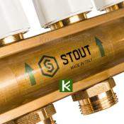 Коллектор для теплого пола с вентилями 10 выходов STOUT SMB 0468 000010